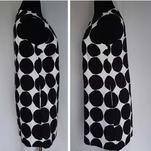 Marimekko "Pienet Kivet" Black and White Mod Sleeveless Mini Shift Dress - Picture 3 of 6